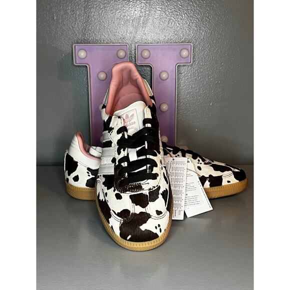adidas Originals Samba OG trainers in cow print sz UK 8W/ US 9.5 - Picture 7 of 11